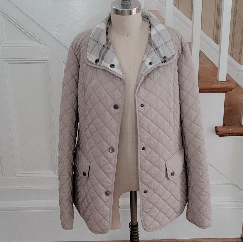 Giacca Beige Button Down Jacket Size Large - image 2